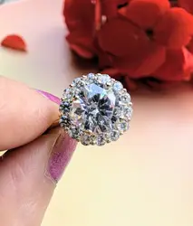 bague fleur en or sertie des oxydes or 375 millième (9 ct) 2,70g