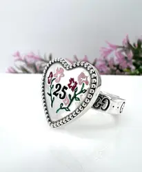 bague gucci coeur logo 25 taille 59 argent 925 millième (22 ct) 13,97g