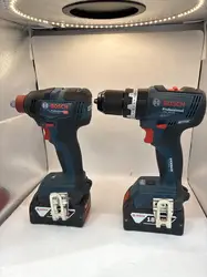 lot perceuse + visseuse à choc bosch gsb 18v-65 + gdx 18v-200