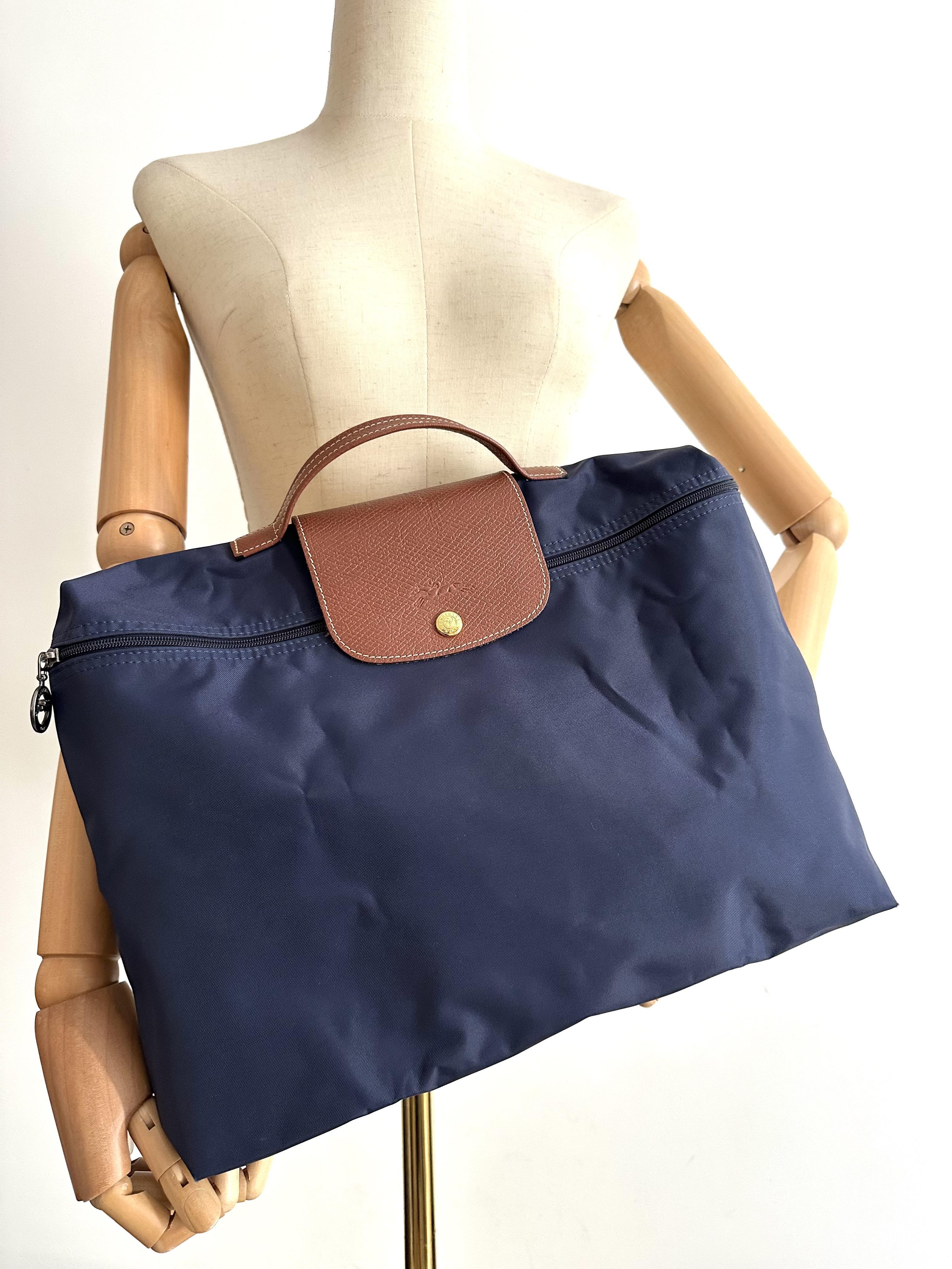 Porte-documents Longchamp le pliage en toile bleu 