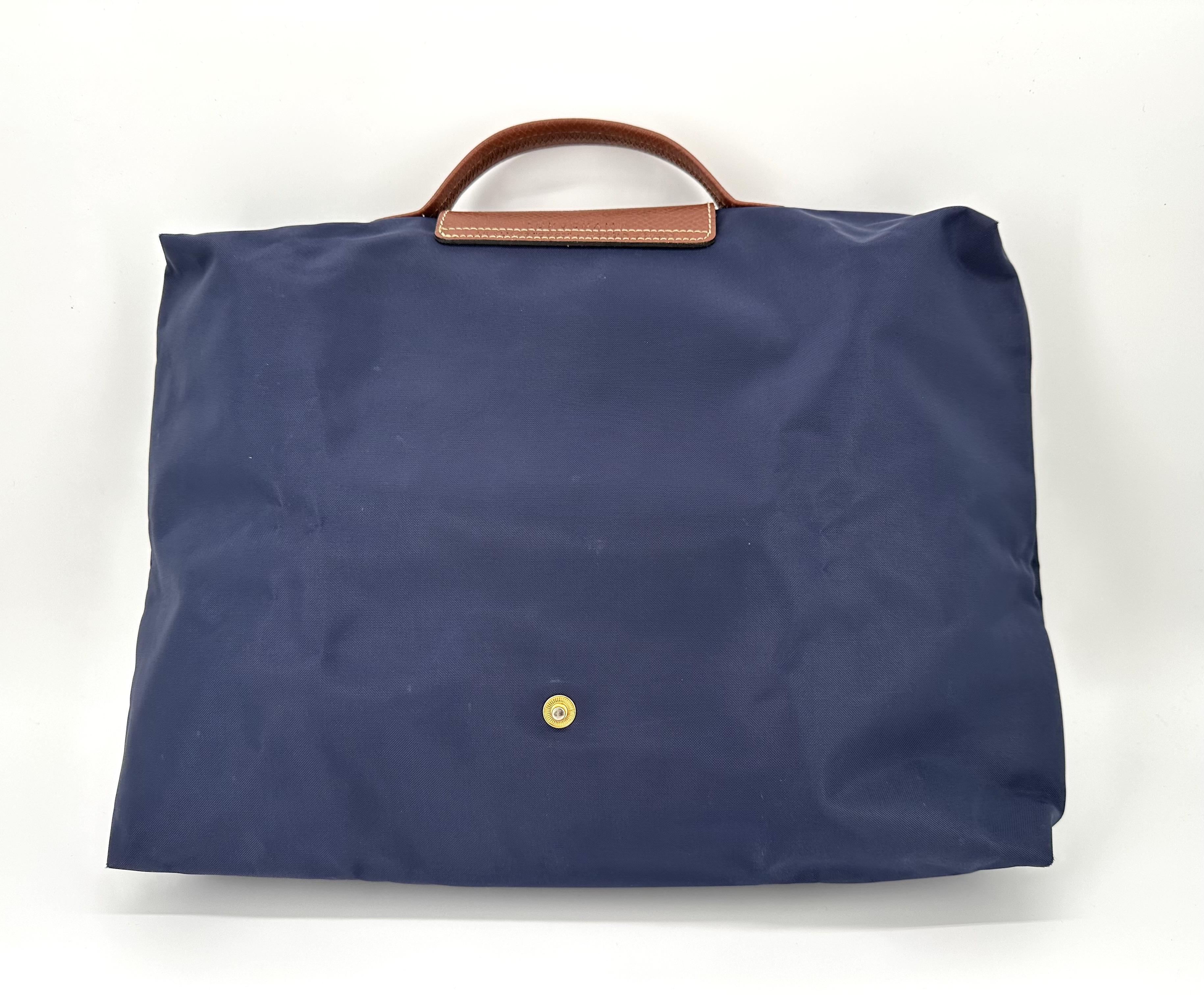 Porte-documents Longchamp le pliage en toile bleu 