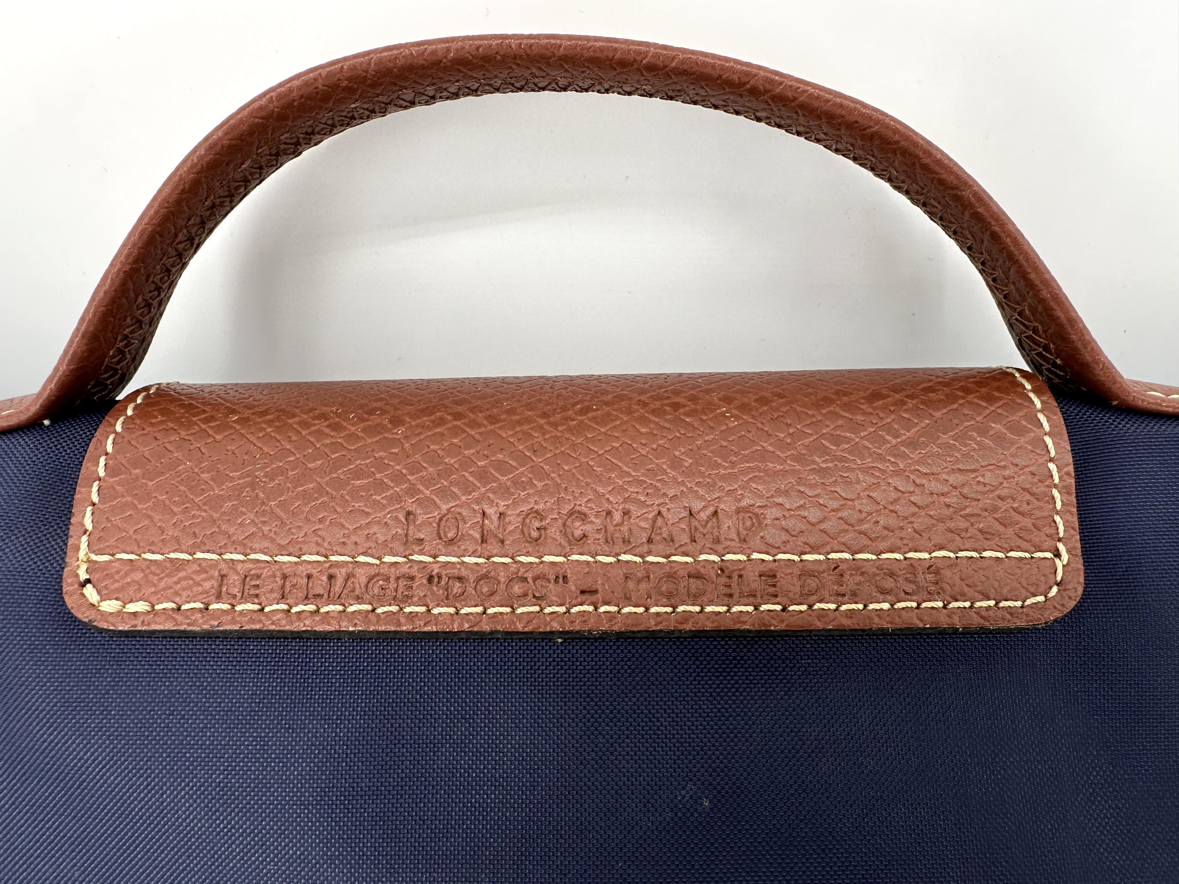 Porte-documents Longchamp le pliage en toile bleu 