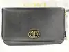 sac à main christian dior caro double pouch en cuir noir à bandoulière