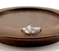 10012610 bague ornée de deux oxydes t54 argent 925 millième (22 ct) 1,58g