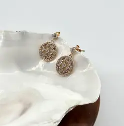 23090405 boucles d'oreilles ronds motif fleur orné d'oxydes