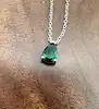 87397645 collier orné d'une pierre verte en forme de goutte d'eau argent 925 millième (22 ct) 2,5g