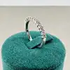 bague argent demi alliance avec oxydes t52 argent 925 millième (22 ct) 1,70g