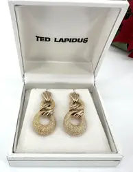 boucles d'oreilles vintage ted lapidus plaqué or