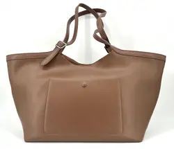 grand sac cabas porté épaule en cuir camel