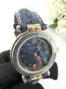montre femme michel herbelin newport 12855.s bicolore mouvement quartz, cadran bleu, verre saphir, bracelet en cuir bleu marbré