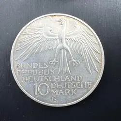 pièce 10 deutsche mark 1972 jeux olympiques de munich argent autre millième 15,52g