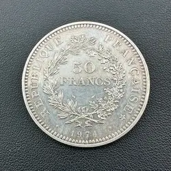 pièce 50 francs hercule 1974 argent 900 millième 30,07g