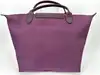 sac à main longchamp le pliage one m en toile et cuir violet