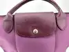 sac à main longchamp le pliage one m en toile et cuir violet