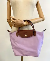 sac à main longchamp le pliage original s en toile violet clair