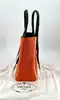 sac à main prada ouverture en toile orange et cuir noir