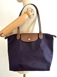 sac longchamp le pliage original m en toile violet