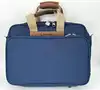 sacoche porte-documents/sac de voyage lancel bleu marine en toile et cuir avec cadenas et clés