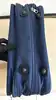 sacoche porte-documents/sac de voyage lancel bleu marine en toile et cuir avec cadenas et clés