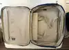sacoche porte-documents/sac de voyage lancel bleu marine en toile et cuir avec cadenas et clés