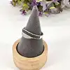 bague croisée avec oxydes de zirconium noir et blanc t56 argent 925 millième (22 ct) 2,69g