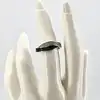 bague croisée avec oxydes de zirconium noir et blanc t56 argent 925 millième (22 ct) 2,69g