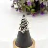 bague longue motif double rose massif t52 argent 925 millième (22 ct) 7,35g