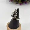 bague longue motif double rose massif t52 argent 925 millième (22 ct) 7,35g