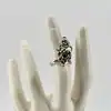 bague longue motif double rose massif t52 argent 925 millième (22 ct) 7,35g