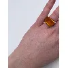 bague argent centrée d'une pierre orange rectangulaire argent 925 millième (22 ct) 6,77g