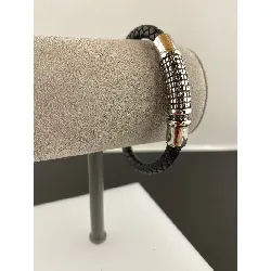 brac bracelet fin cuir noir motif