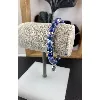 31201660 bracelet acier elastiqué boules jaspe bleu 60mm
