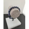 31201660 bracelet acier elastiqué boules jaspe bleu 60mm