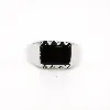 1066206 bague argent chevalière plaque rect imit onyx argent 925 millième (22 ct) 5,17g