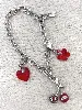 bracelet swarovski orné des charms couleur rouge
