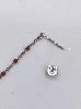 boucles d'oreilles argent chaînes pendantes ornées de perles rouges argent 925 millième (22 ct) 0,72g