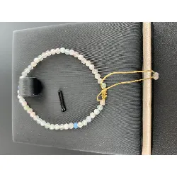 bracelet ajustable perles morganite facetté