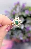 bague émeraude entourée de 2 rangs d'oxydes or 750 millième (18 ct) 4,18g