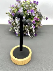 boucles d'oreilles swarovski pavés des cristaux noirs