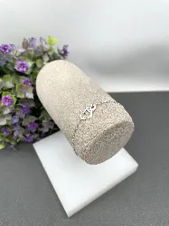 bracelet marc orian rhodié 2 coeurs pavage oxydes  argent 925 millième (22 ct) 1,47g