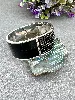 bracelet swarovski bangle large jonc avec strass et cuir noirs