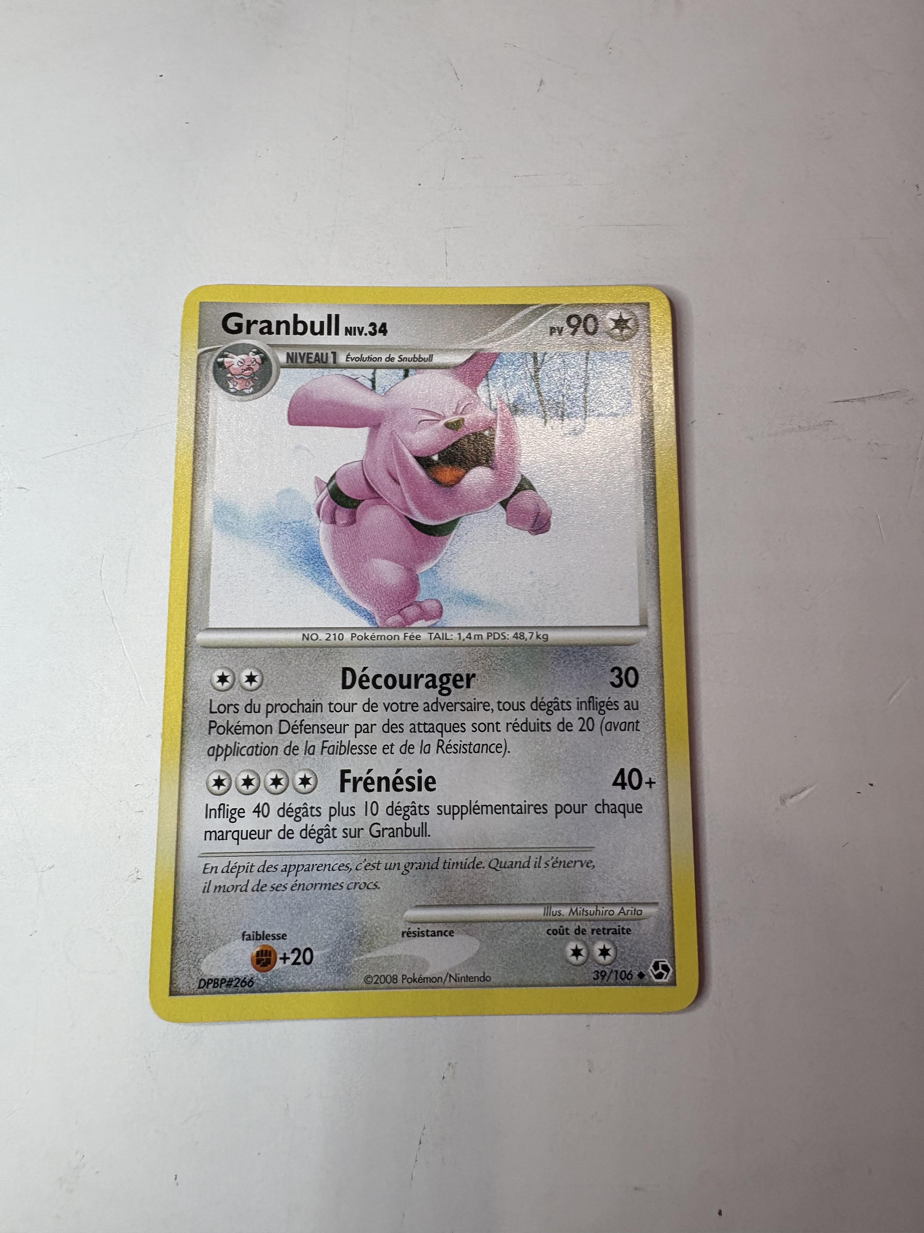Carte Pokémon Granbull niv.34 39/106