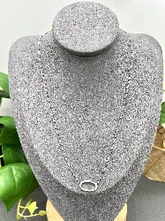 collier argent avec pendentif ovale oxydes argent 925 millième (22 ct) 2,03