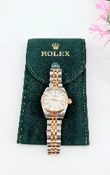 montre automatique rolex lady oyster perpetual date en or et acier diamètre 26mm