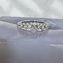 110919 bague motif couronne ornée d'oxydes t53 argent 925 millième (22 ct) 0,9