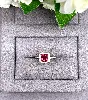 11342 bague solitaire avec oxyde carré rouge et entouré de strass argent 925 1,77g  argent 925 millième (22 ct) 1,5g