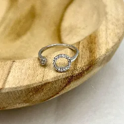 11659 bague toi er moi en argent sertie d'oxydes taille réglable argent 925 millième (22 ct) 1,77g