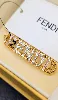 barrette fendi fendigraphy en métal doré pavée de strass