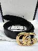 ceinture large gucci gg marmont en cuir noir avec boucle brillante