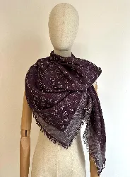 châle /grand foulard louis vuitton monogram shine couleur mauve